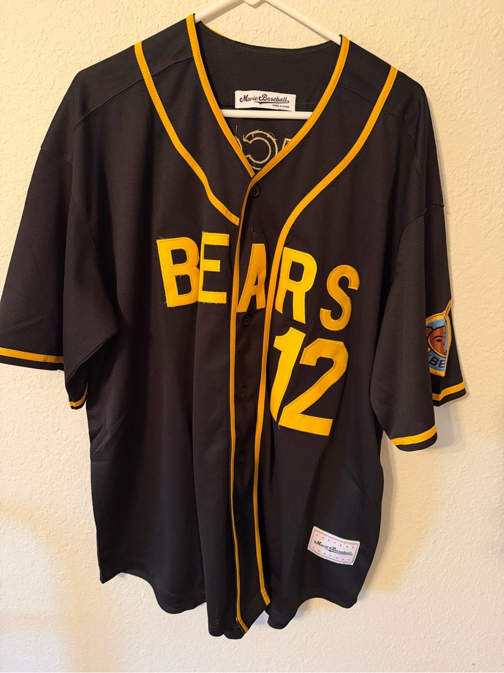 Black & Gold Bears #12 Baseball Jersey - Unbranded